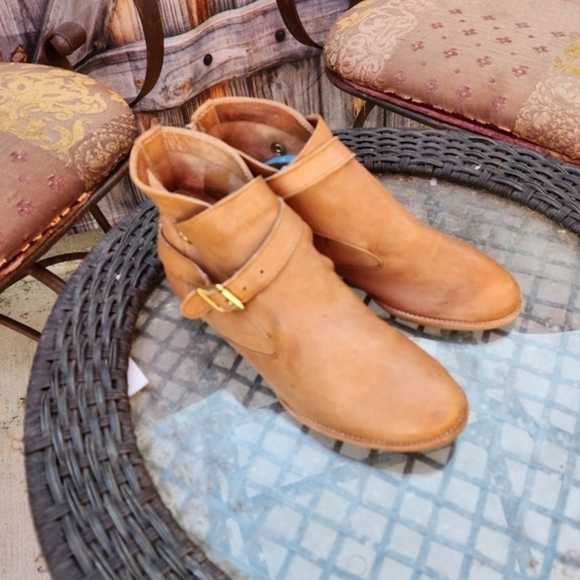House‎ Of Harlow 1960 Holli Ankle Boot Tan Leather Buckle Strap - Picture 6 of 10